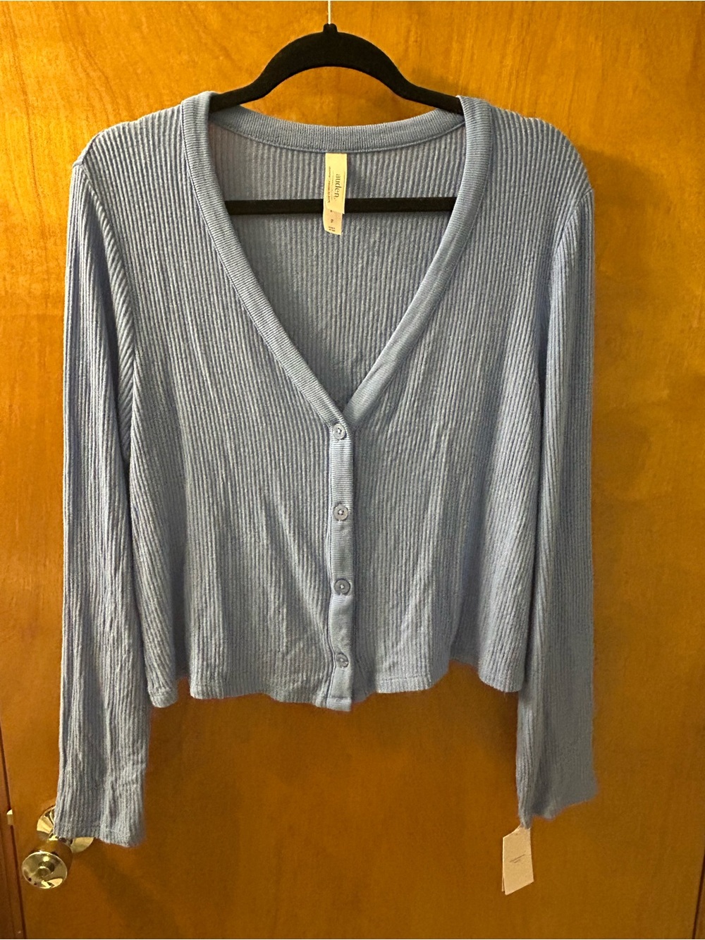 Auden Sky Blue Ribbed V-Neck Cardigan